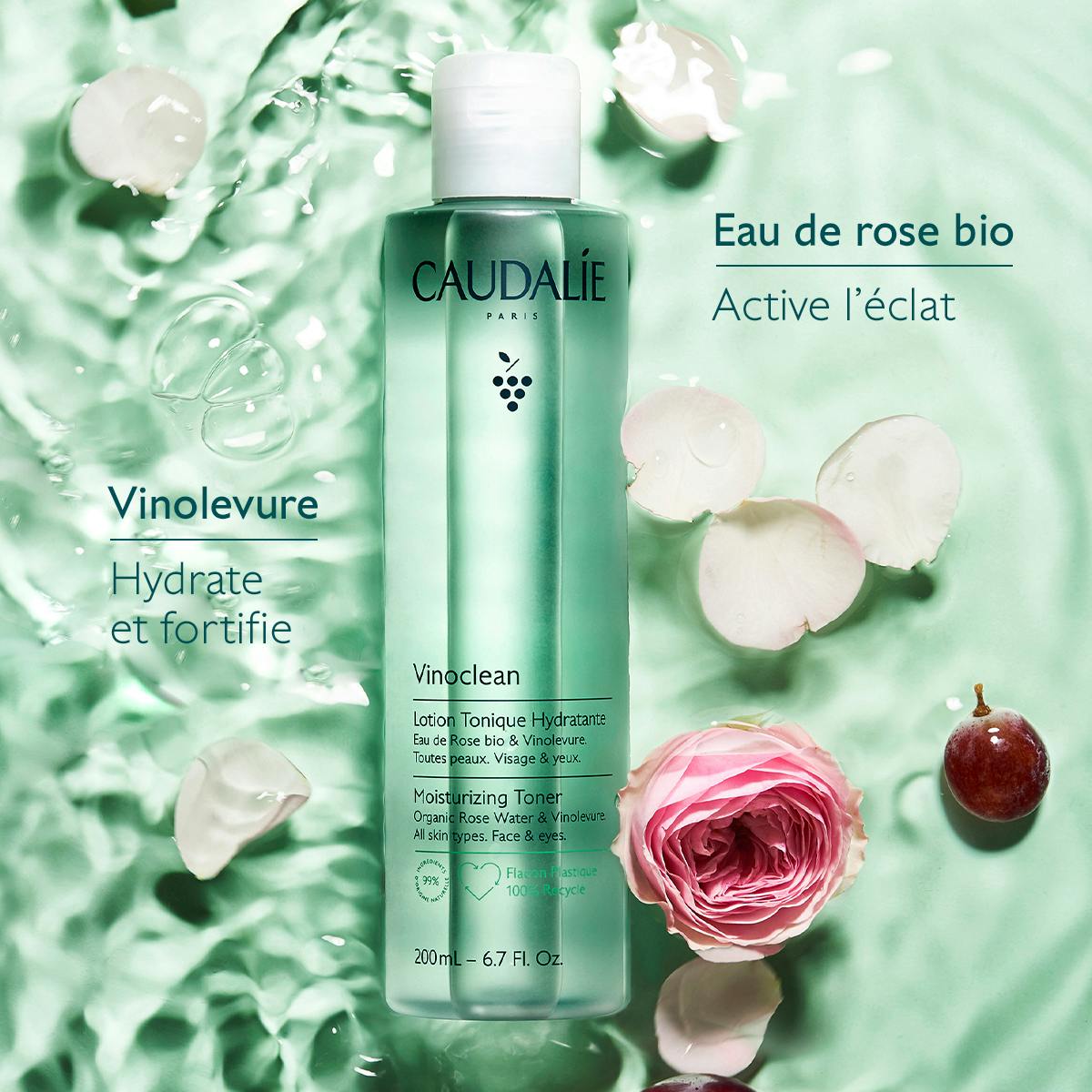 Lotion Tonique Hydratante à l'Eau de Rose Bio - 100ml